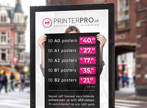 Posters drukken | A0, A1, A2, B1, B2, Abri meer | printerpro.nl